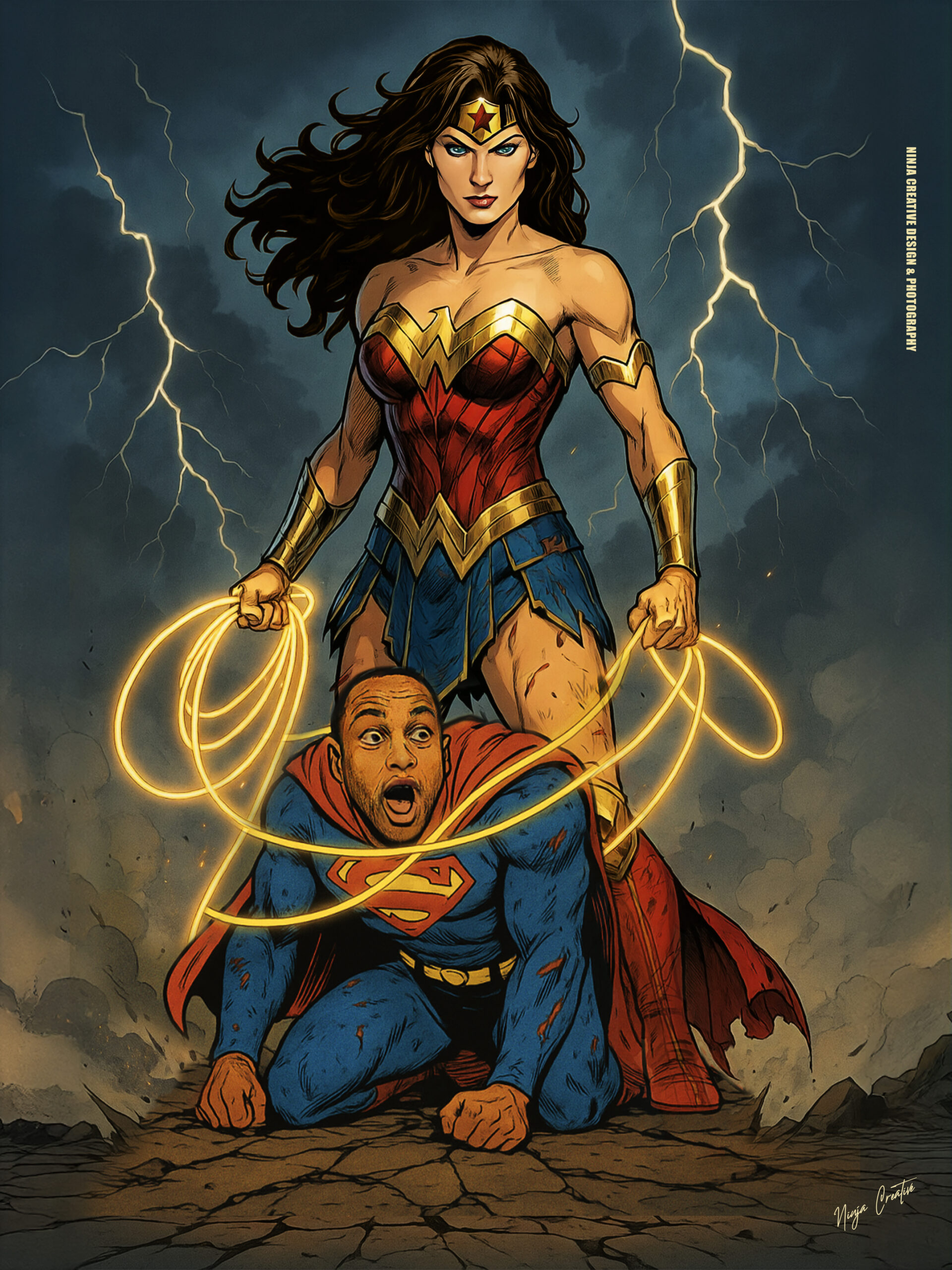 superman vs wonder woman 18x24
